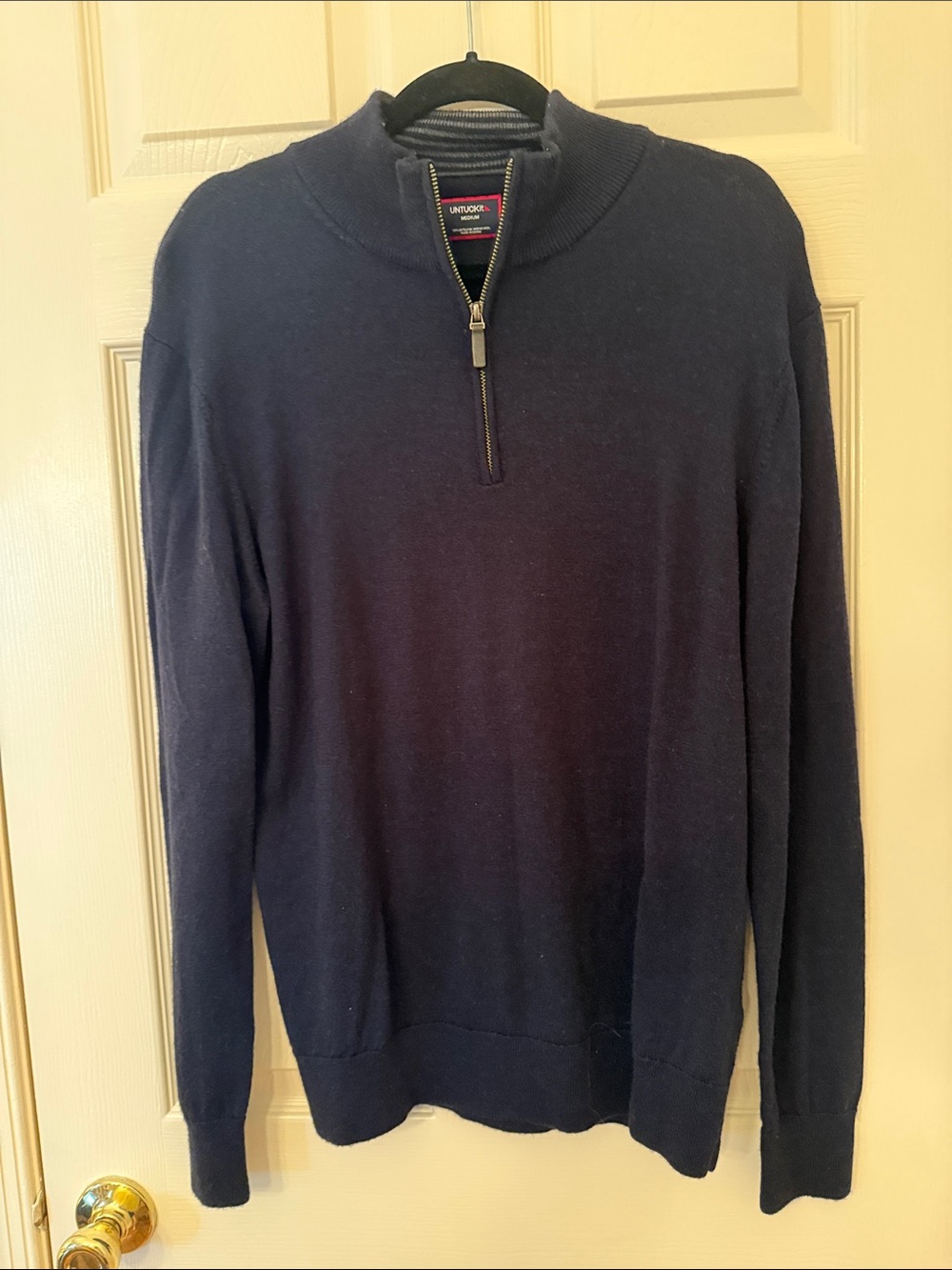 UNTUCKit Men's Navy Half-Zip Sweater